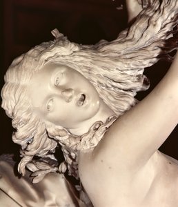 Apollo og Daphne, detalj av Daphnes-hodet, 1622-25 marmor